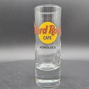 Honolulu - Hard Rock Cafe Shot Glass 4" Tall - Hawaii, Black Letters